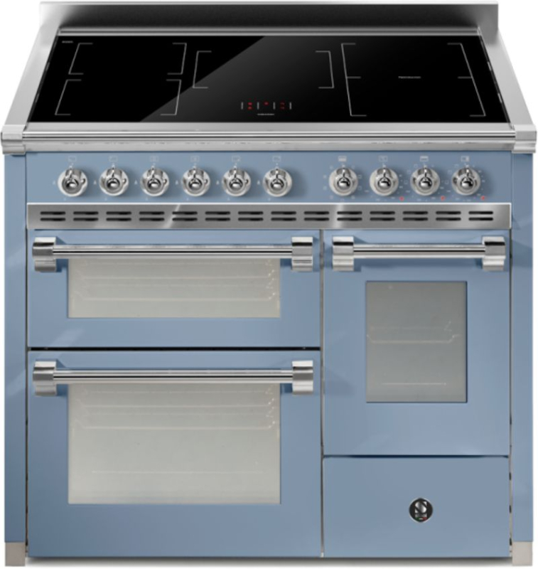 Steel Ascot 100/3, range cooker, 100 cm, Combisteam, Celeste, induction hob, AQ10SFF-5FICE, with 5 year guarantee!