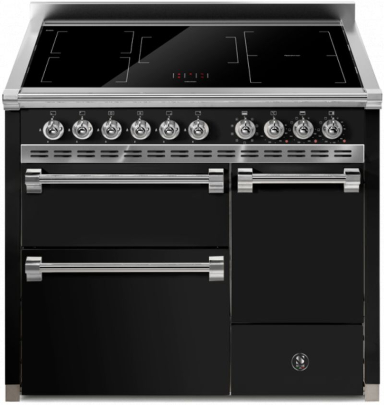 Terasest Ascot 100/3 Solid Door, Vahepliit, 100 cm, Combisteam, Nero, induktsioonpliit, AQ10SFF-D-5FIBA, garantiiga 5 aastat!