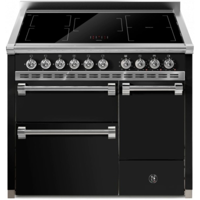 Terasest Ascot 100/3 Solid Door, Vahepliit, 100 cm, Combisteam, Nero, induktsioonpliit, AQ10SFF-D-5FIBA, garantiiga 5 aastat!