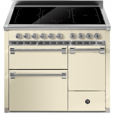 Steel Ascot 100/3 Solid Door, Range cooker, 100 cm, Combisteam, Crema, induction hob, AQ10SFF-D-5FICR, with 5 year guarantee!