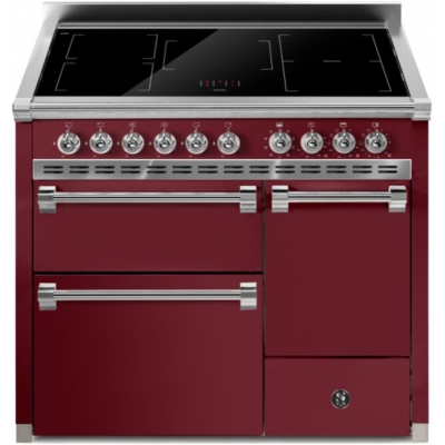 Steel Ascot 100/3 Solid Door, Range cooker, 100 cm, Combisteam, Bordeaux, induction hob, AQ10SFF-D-5FIBR, with 5 year guarantee!