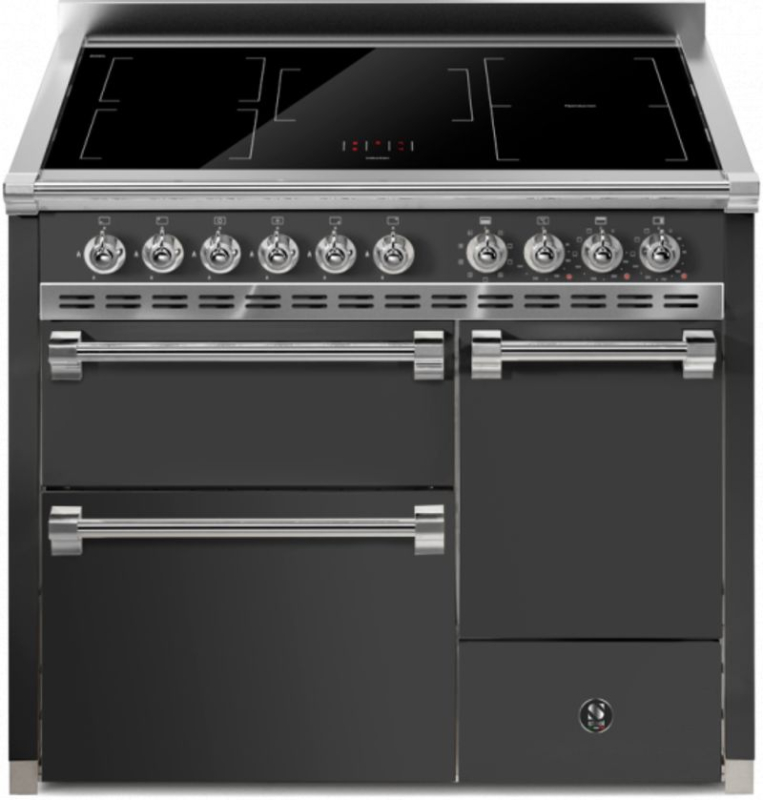 Terasest Ascot 100/3 Solid Door, Vahepliit, 100 cm, Combisteam, Antracite, induktsioonpliit, AQ10SFF-D-5FIAN, garantiiga 5 aastat!