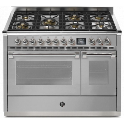 Steel Ascot 120, Range cooker, 120 cm, Combisteam, Stainless Steel, gas hob, AQ12SF-6MSS, with 5 year guarantee!