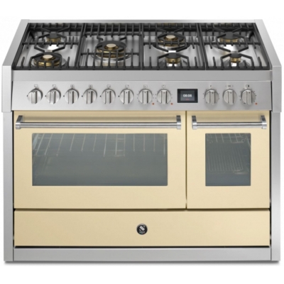 Steel Genesi 120, range cooker, 120 cm, Combisteam, Crema, gas hob, GQ12SF-6MCR, with 5 year guarantee!