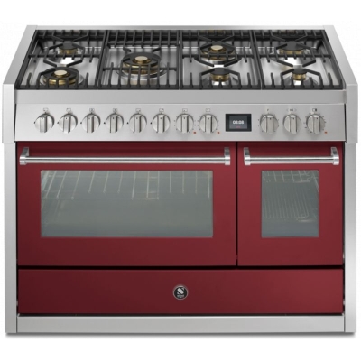 Steel Genesi 120, range cooker, 120 cm, Combisteam, Bordeaux, gas hob, GQ12SF-6MBR, with 5 year guarantee!