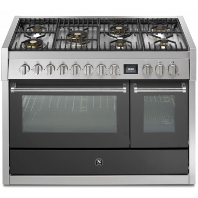 Steel Genesi 120, Range cooker, 120 cm, Combisteam, Anthracite, gas hob, GQ12SF-6MAN, with 5 year guarantee!