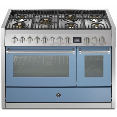 Steel Genesi 120, Range cooker, 120 cm, Combisteam, Celeste, gas hob, GQ12SF-6MCE, with 5 year guarantee!
