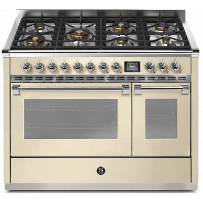 Steel Ascot 120, Range cooker, 120 cm, Combisteam, Crema, gas hob, AQ12SF-6MCR, with 5 year guarantee!