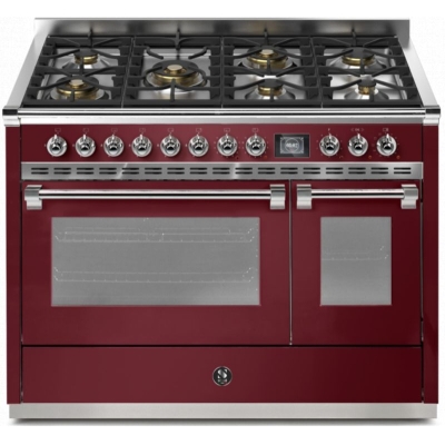 Steel Ascot 120, range cooker, 120 cm, Combisteam, Bordeaux, gas hob, AQ12SF-6MBR, with 5 year guarantee!