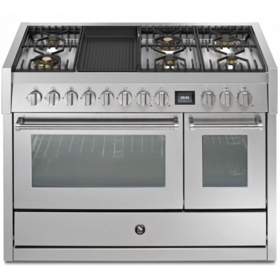 Steel Genesi 120, Range cooker, 120 cm, Combisteam, Stainless Steel, gas hob, GQ12SF-6BSS, with 5 year guarantee!