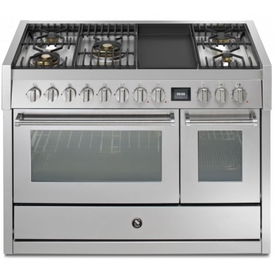 Steel Genesi 120, Range cooker, 120 cm, Combisteam, Stainless Steel, gas hob, GQ12SF-4TMSS, with 5 year guarantee!