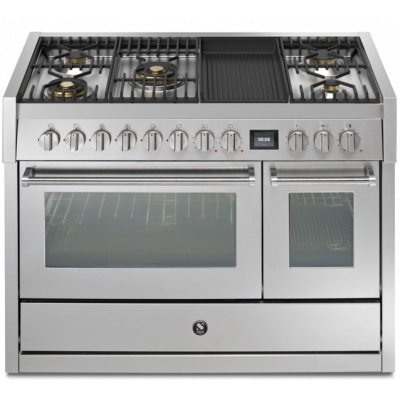Steel Genesi 120, Range cooker, 120 cm, Combisteam, Stainless Steel, gas hob, GQ12SF-4BMSS, with 5 year guarantee!