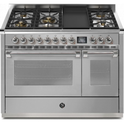 Steel Ascot 120, Range cooker, 120 cm, Combisteam, Stainless Steel, gas hob, AQ12SF-4TMSS, with 5 year guarantee!