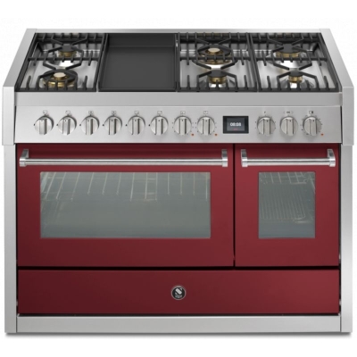 Steel Genesi 120, range cooker, 120 cm, Combisteam, Bordeaux, gas hob, GQ12SF-6TCBR with 5 year guarantee!