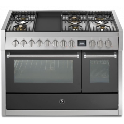 Steel Genesi 120, Range cooker, 120 cm, Combisteam, Anthracite, gas hob, GQ12SF-6TAN with 5 year guarantee!