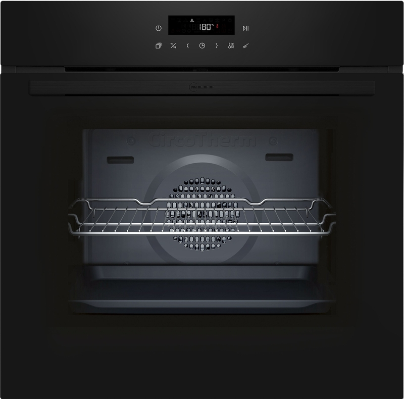 Neff B2CCJ7AK3, built-in oven with Circo Therm and pyrolysis, black, EEK: A+, with 5 year guarantee!
