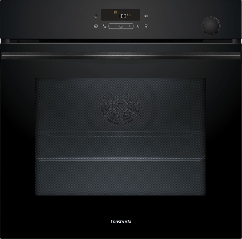 Constructa CF4A28063, built-in oven with steam support, 60 x 60 cm, black, EEK: A+, with 5 year guarantee!