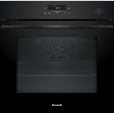 Constructa CF4A28063, built-in oven with steam support, 60 x 60 cm, black, EEK: A+, with 5 year guarantee!