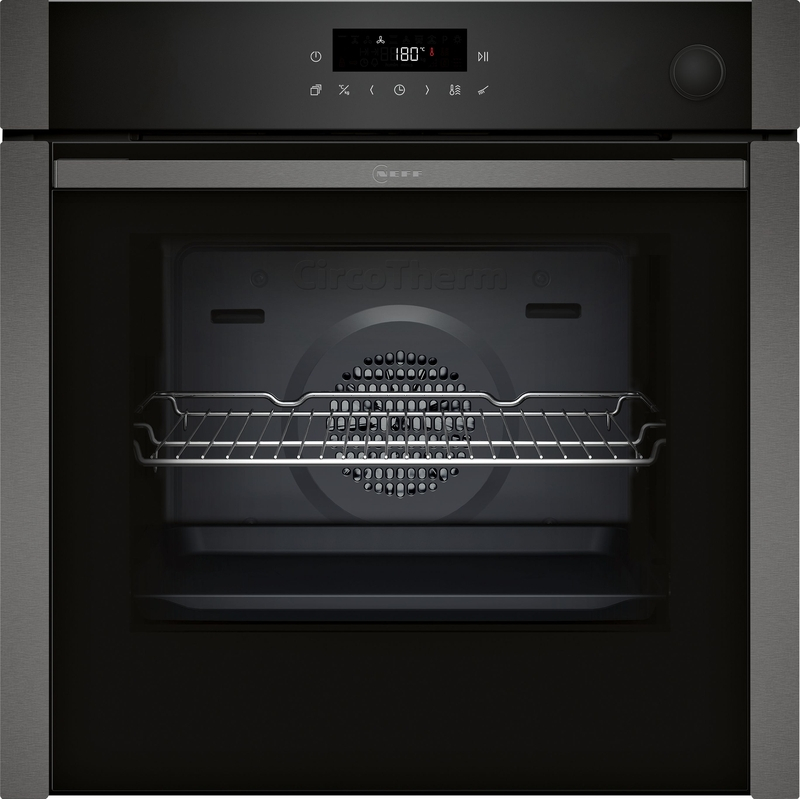 Neff B6AVJ7AG3, built-in oven with Circo Therm, Hide and Pyrolysis, Graphite Gray, EEK: A+, with 5 year guarantee!