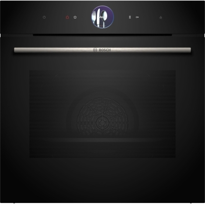 Bosch HRG7764B1, built-in oven with steam support, Series 8, black, EEK: A+, with 5 year guarantee!