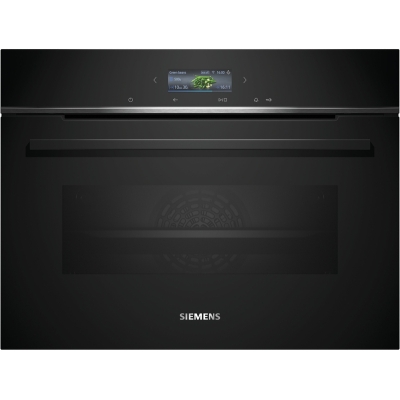 Siemens CB774G1B1, iQ700, built-in compact oven, 60 x 45 cm, black, stainless steel, EEK A+, with 5 year guarantee!