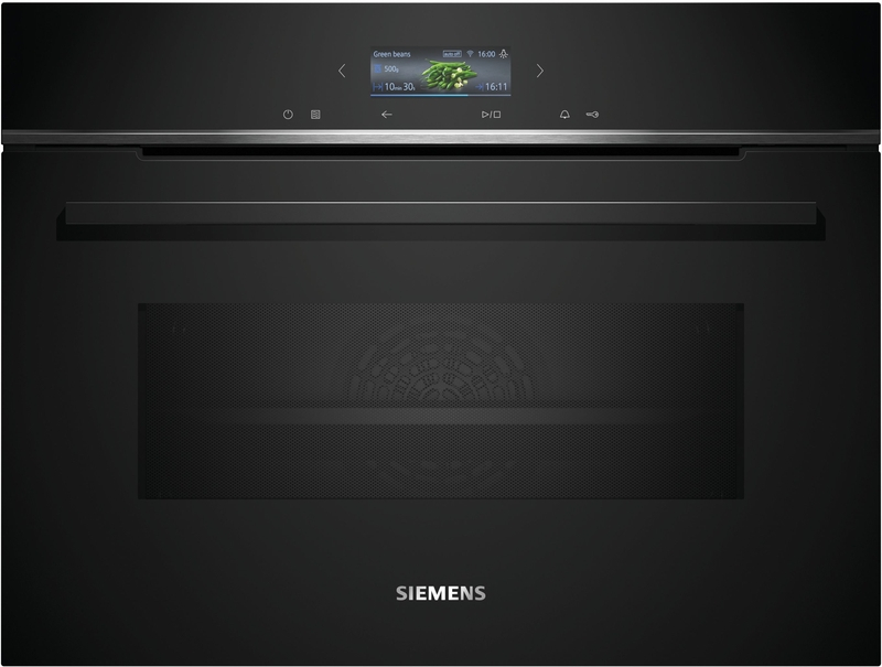 Siemens CM724G1B1, iQ700, встраиваемая компактная духовка с функцией микроволновой печи, 60 x 45 см, черный, нержавеющая сталь, гарантия 5 лет