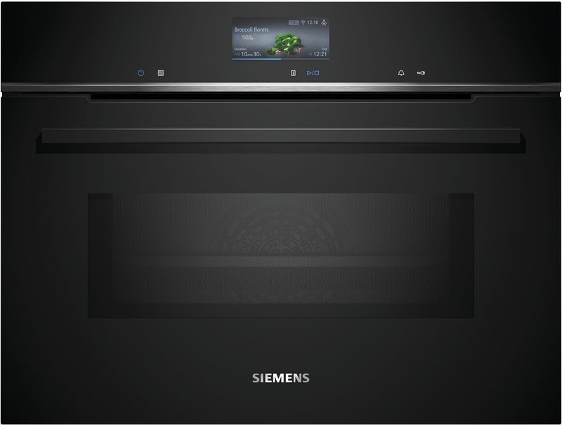 Siemens CM776GKB1, iQ700, sisseehitatud mikrolainefunktsiooniga kompaktahi, 60 x 45 cm, must, roostevaba teras, garantii 5 aastat