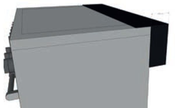 Steel end panel 10 cm black depth - 90 cm freestanding stoves, OA-D9 NF