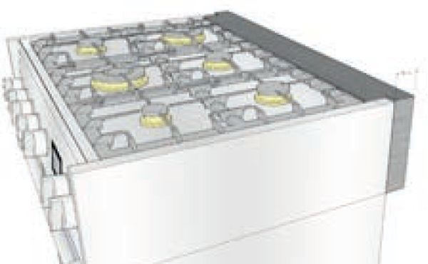 Торцевая панель стальная глубиной 5 см, отдельностоящие печи/модуль - 100 см, AA-D10-5