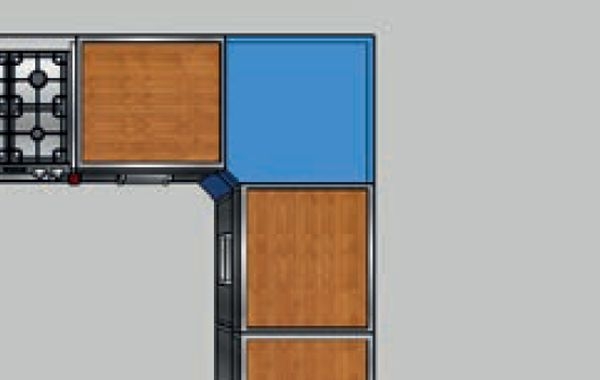 Панель из нержавеющей стали угловая 70 см х 70 см, G7T-A