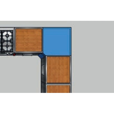 Steel stainless steel panel for corner 70 x 70 cm, A7T-A