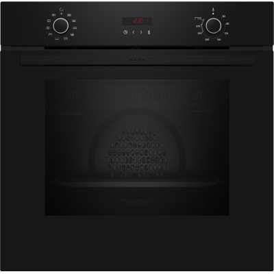 Neff B2CCG6AK0, built-in oven with pyrolysis and Circo Therm, black, EEK: A, with 5 year guarantee!