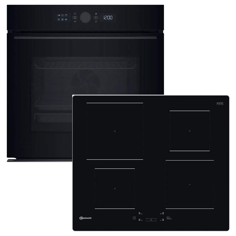 Bauknecht BAKO HYDRO, oven/hob set, BBI5S8HM1SK + BQ 5160S AL incl. Airfry baking tray, EEK: A+, with 5 year guarantee!