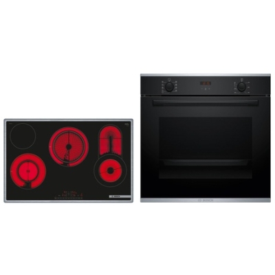 Bosch HBD431FH84, SET sisseehitatud ahi HBA234BB3 ja elektripliit PKC845FP1D, must, garantiiga 5 aastat!