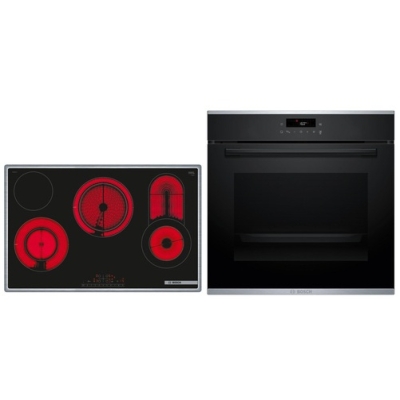 Bosch HBD472FH85, SET sisseehitatud ahi HBA271BB3 ja elektripliit PKC845FP1D, must, garantiiga 5 aastat!