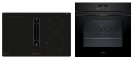 Constructa CX5PM802, built-in oven and induction hob set with extractor hood, frameless, black, with 5 year guarantee!