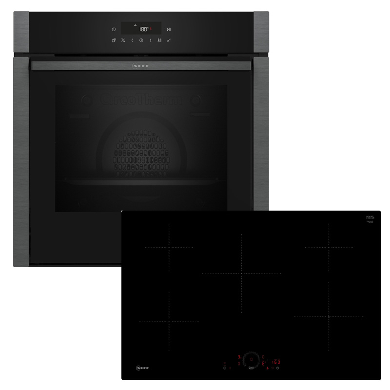 Neff 3MIOSH80IP, SET sisseehitatud ahi B5ACJ7AG3 ja induktsioonpliit T58PHV4C0, EEK: A+, GARANTIIGA 7 AASTA