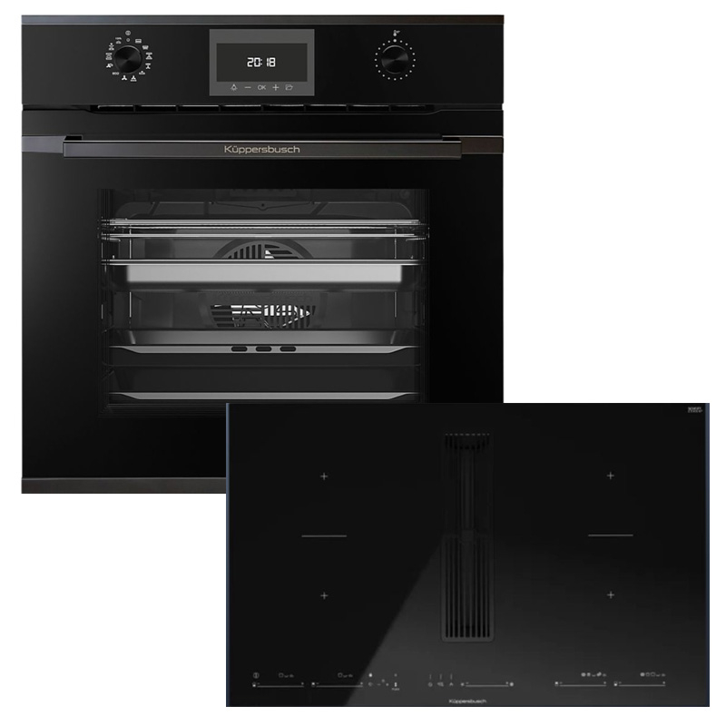 Küppersbusch BD340SMI85S-S2AF ahju/pliidiplaadi komplekt BD 6340.0 S2 AirFry ja KMI8590.0SR, Black Chrome komplekt, garantiiga 5 aastat!