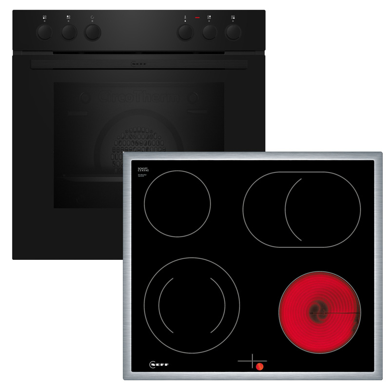 Neff EX1B0, КОМПЛЕКТ встраиваемой плиты E1DCA0AK3 и стеклокерамической варочной панели M16SRF0L0, EEK: A, с гарантией 5 лет!