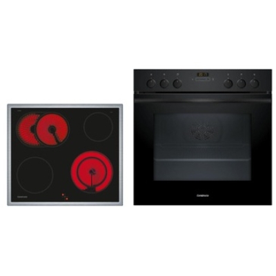 Constructa CX5HS609, sisseehitatud pliidi ja elektripliidi komplekt, pliidiga juhitav, raamiga, must, garantiiga 5 aastat!