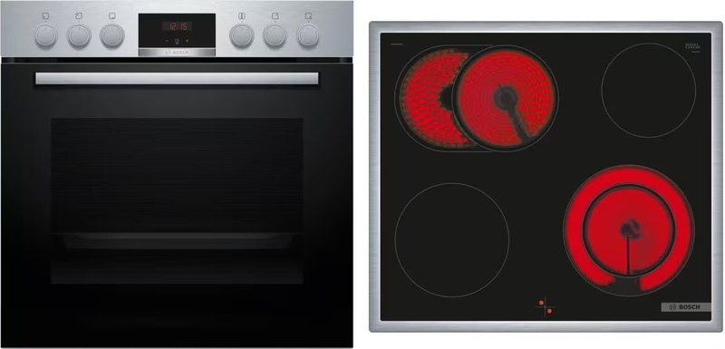 BOSCH HND411LS63, КОМПЛЕКТ встраиваемая плита HEA513BS3 + электроварочная панель NKN645GA2E, с гарантией 5 лет!