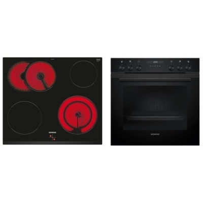 Siemens EQ522KAAB, SET iQ500 sisseehitatud pliit HE217GBB3 + iQ300 elektripliit EA631GNA1E, pliidiga juhitav, must, raamita, kr: A+, garantiiga 5 aastat!