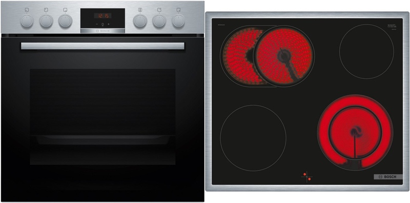 BOSCH HND411LS67, КОМПЛЕКТ встраиваемая плита HEB513BS3 + электроварочная панель NKN645GA2E, с гарантией 5 лет!