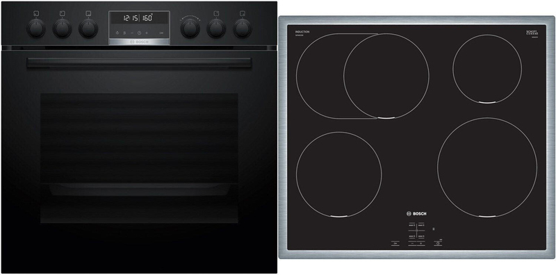 Bosch HND615LS62, SET встраиваемая плита и индукционная варочная панель, HEG517BB4 + NIF645CB5E, нержавеющая сталь, с гарантией 5 лет!