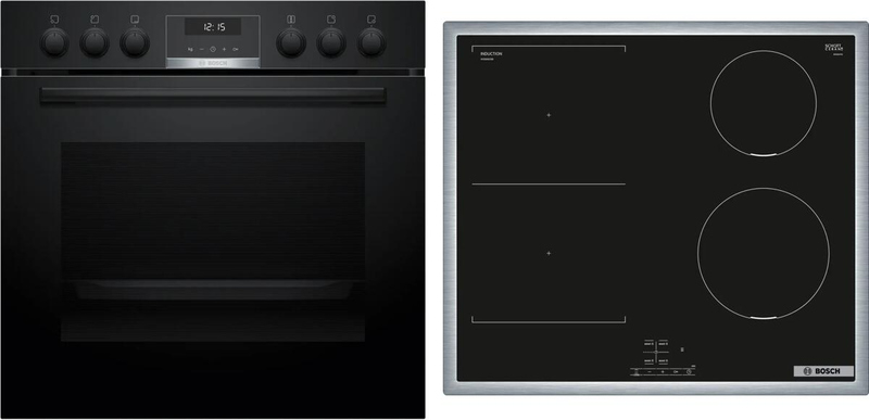 Bosch HND616LS63, КОМПЛЕКТ встраиваемой плиты и индукционной варочной панели, HEG517BB4 + NVS645CB6E, с гарантией 5 лет!