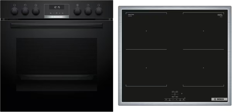 Bosch HND617LS62, КОМПЛЕКТ встраиваемой плиты и индукционной плиты, HEG517BB4 + NVQ645CB6E, с гарантией 5 лет!