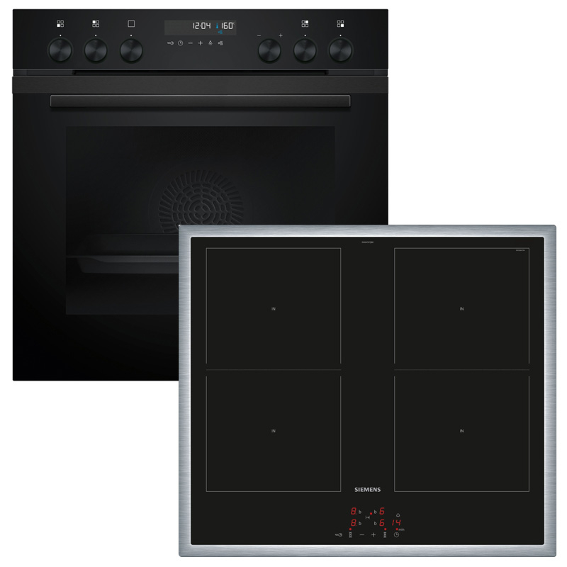 Siemens PQ522VAAB, встраиваемый плитовый комплект, EM645CQB6E + HE278GBB4, встраиваемая плита, индукционная варочная панель, EEK: A+, с гарантией 5 лет!