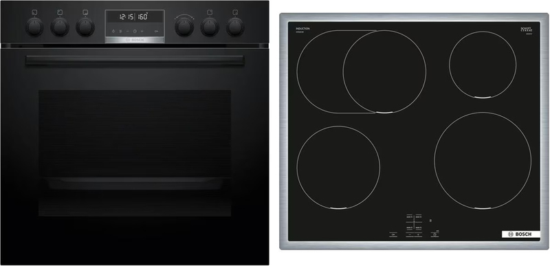 Bosch HND675LS67, SET built-in stove and induction hob, HEB578BB4 + NIF645CB5E, with 5 year guarantee!