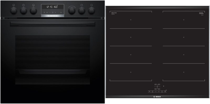 Bosch HND679LS62, КОМПЛЕКТ встраиваемой плиты и индукционной варочной панели, HEG578BB4 + NXX675CB5E, с гарантией 5 лет!