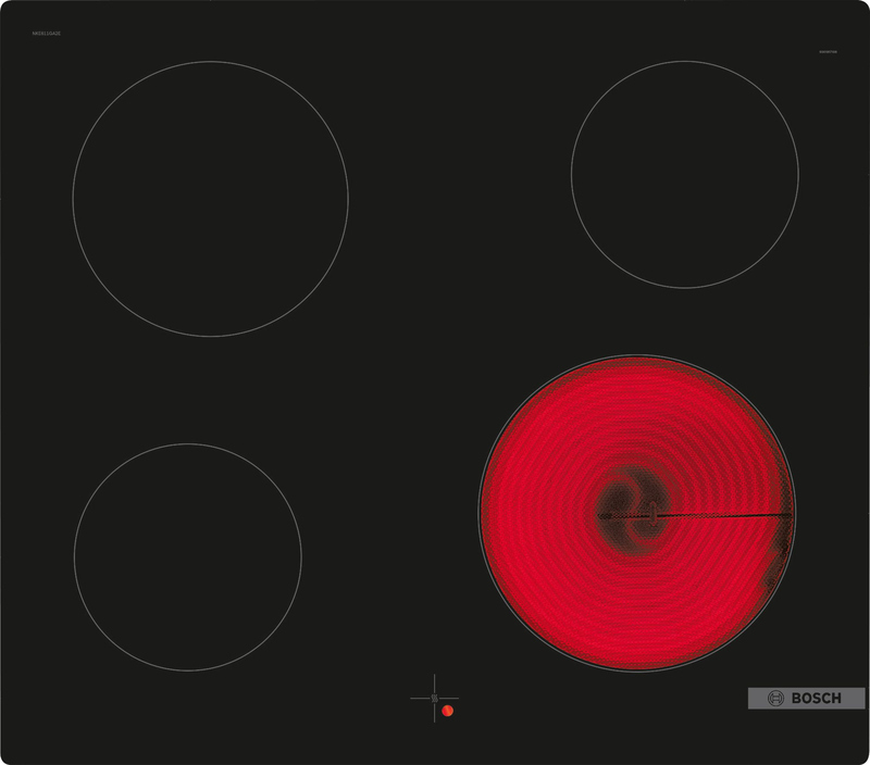 Bosch NKE611GA2E, stove-controlled electric hob, series 4, frameless, 60 cm, with 5 year guarantee!